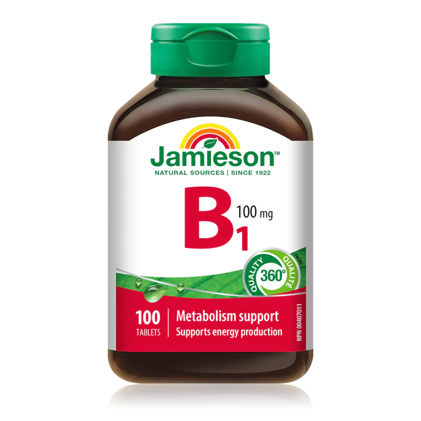 Jamieson Vitamine B1 pour favoriser une croissance normale et un métabolisme nutritif adéquat