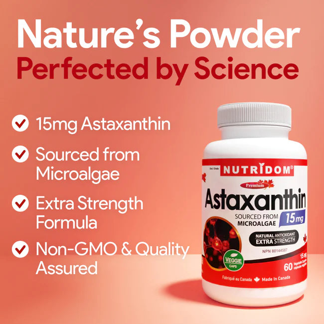 Nutridom Astaxanthine 15mg - puissant antioxydant