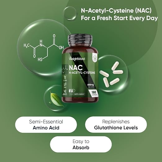 Complément alimentaire | N-Acetyl Cysteine (NAC) weightworld | 600mg 180 Capsules