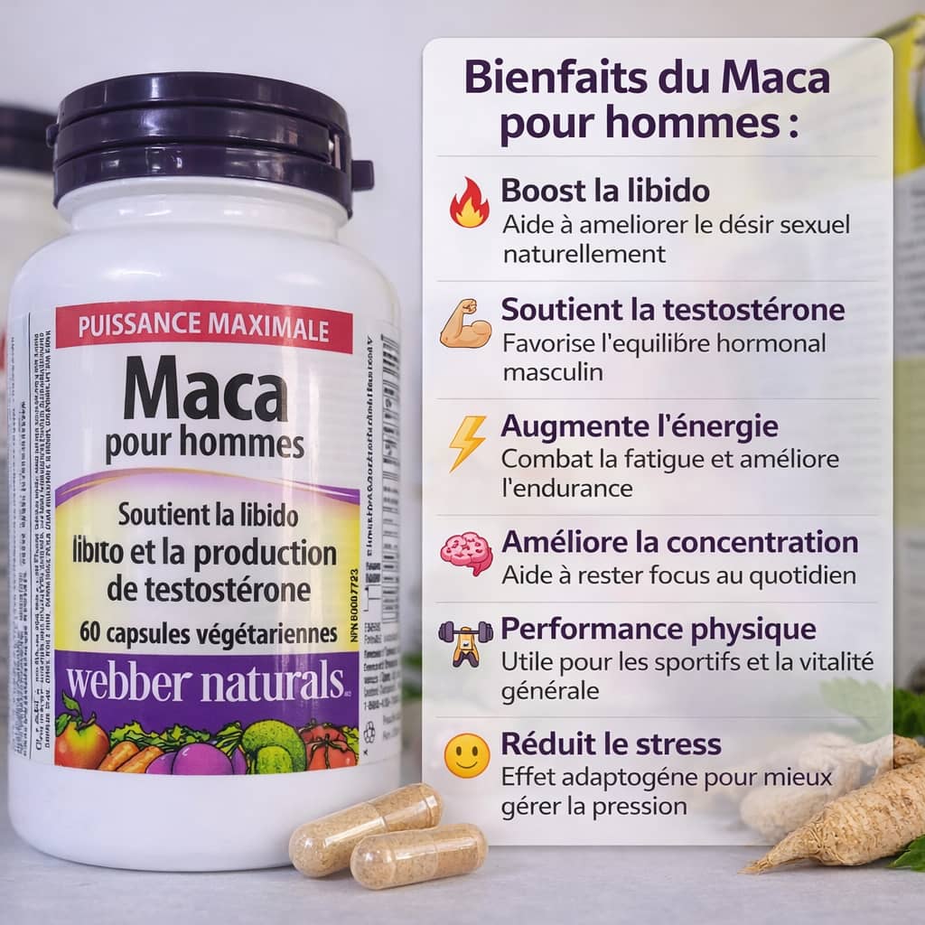 Webber Naturals maca pour hommes