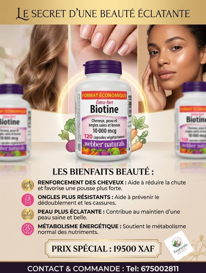 Complément alimentaire| Biotine  10000 mcg, cheveux, peau et ongles