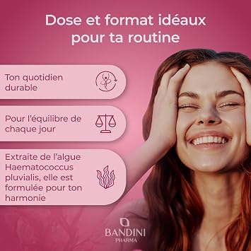Complément alimentaire | Bandini® Astaxanthine pure 18 mg par gélule | 270 gélules pour 9 mois