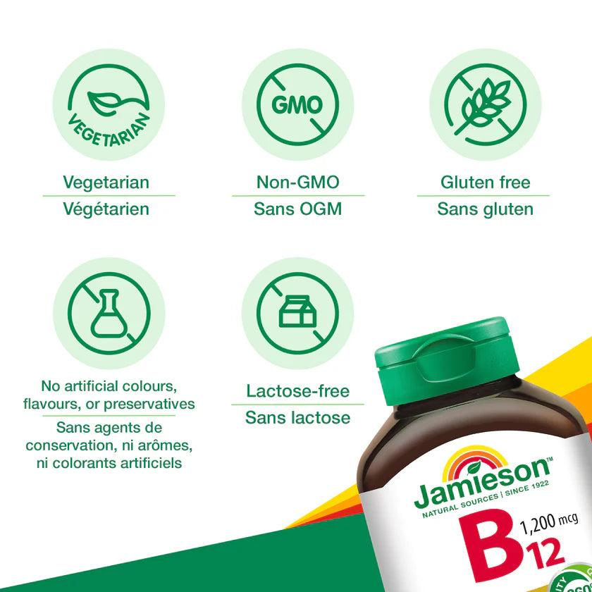 Complément alimentaire | vitamine B12 1200 mcg libération prolongée