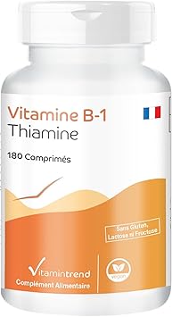 Vitamintrend Vitamine B1 hautement dosée 100 mg, 180 comprimés, thiamine, complément alimentaire vegan sans additifs