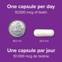Complément alimentaire| Biotine  10000 mcg, cheveux, peau et ongles