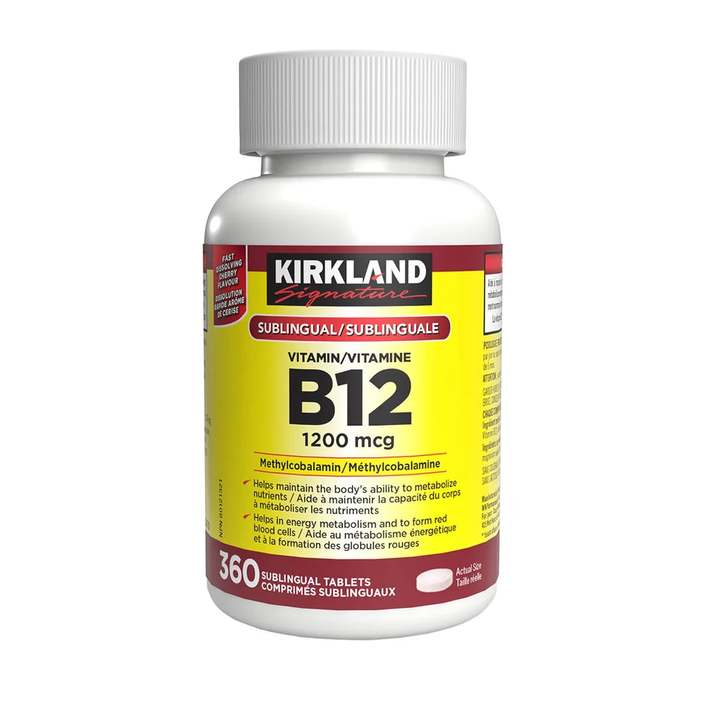 Vitamine B12 Kirkland Signature 1200 mcg, 360 comprimés sublinguaux