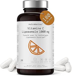 Vitamine C Liposomale 1000mg | 180 Gélules Végétales | Forme Liposomale à Haute Absorption | Contribue au Fonctionnement Normal du Système Immunitaire