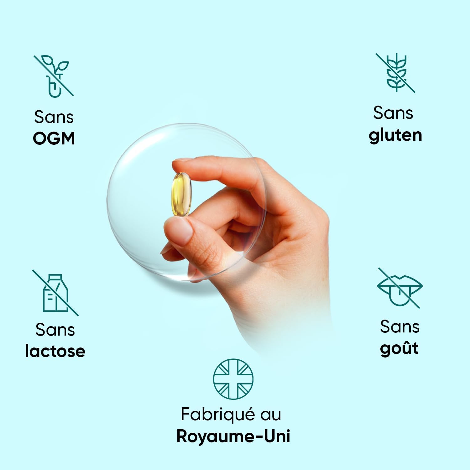 Oméga 3 Huile de Poisson Gélules 2000mg, 240 Gélules|EPA 660mg & DHA 440mg, Fish Oil