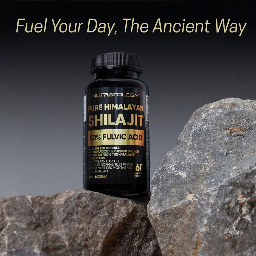 Nutratology Shilajit pur de l'himalaya| 50 % d'acide fulvique | Haute puissance et pureté