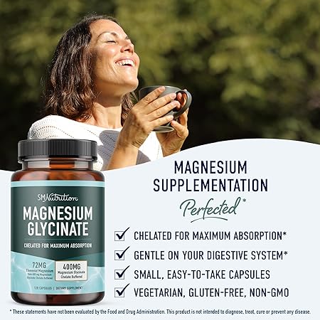 SMNutrition, Glycinate de magnésium, 120 mg, 36 capsules